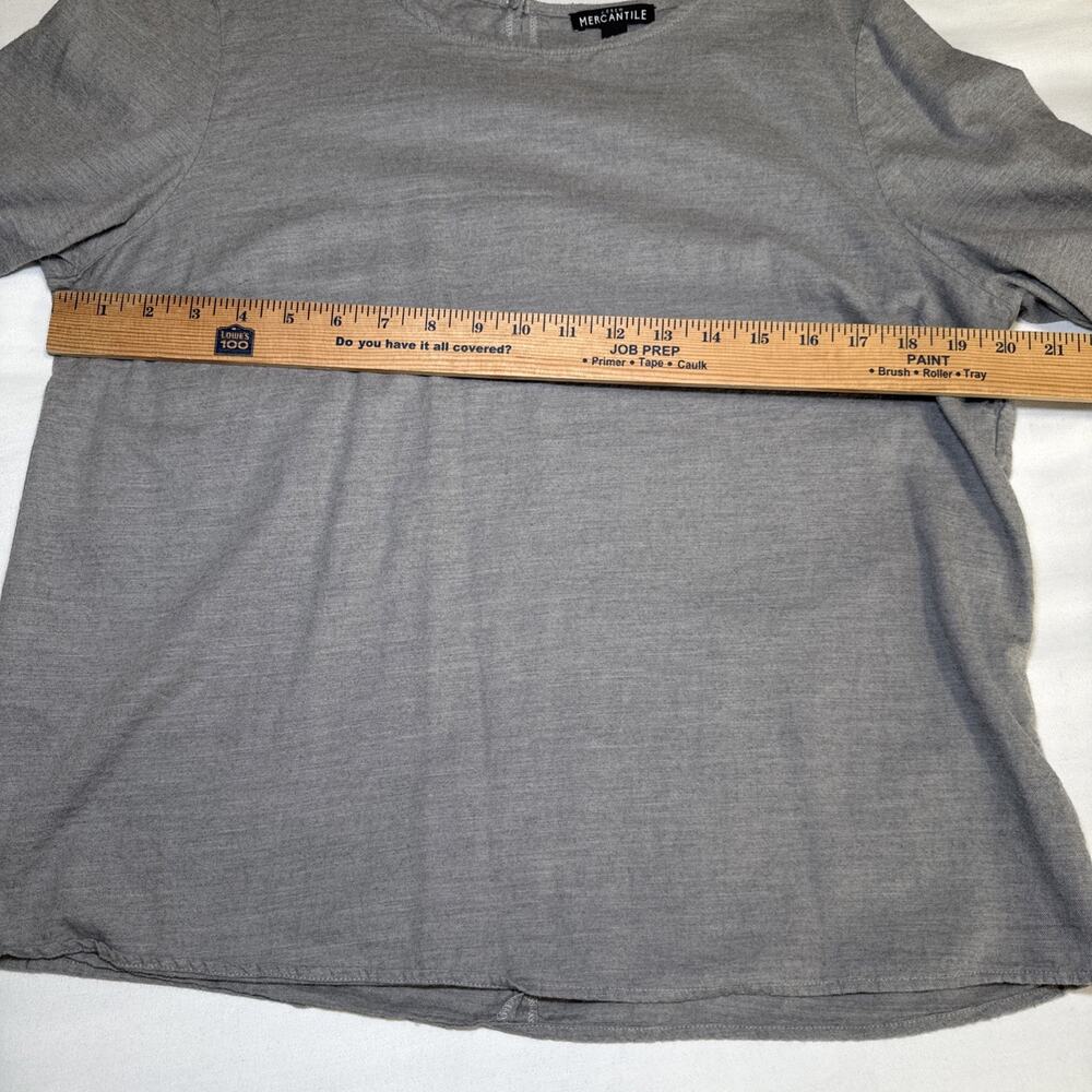 J Crew Mercantile Womens Gray Long Bell Sleeve Top 100% Cotton Shirt Sz 14 EUC - Picture 6 of 11